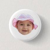 Aangepaste babyfoto gezicht ronde button 3,2 cm (Voorkant)