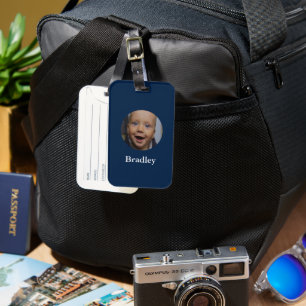 Aangepaste babyfoto met persoonlijke noot bagagelabel