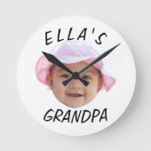 Aangepaste babygezicht foto tekst Opa Ronde Klok (Voorkant)
