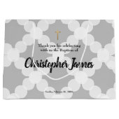 Aangepaste babyjongen baptisme Goud Kruis Groot Cadeauzakje (Voorkant)