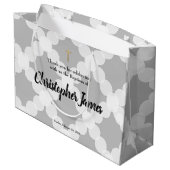 Aangepaste babyjongen baptisme Goud Kruis Groot Cadeauzakje (Achterkant Gekanteld)