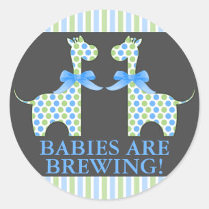 Aangepaste baby's brouwen tweekleppige Giraffe Ronde Sticker