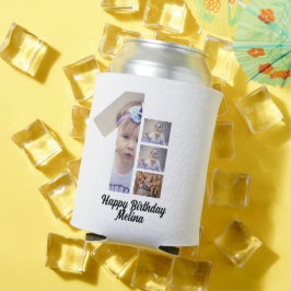 Aangepaste baby's eerste verjaardag 4 Fotocollage Blikjeskoeler