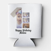 Aangepaste baby's eerste verjaardag 4 Fotocollage Blikjeskoeler (Voorkant)