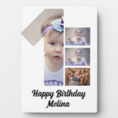 Aangepaste baby's eerste verjaardag 4 Fotocollage Fotoplaat (voorkant)