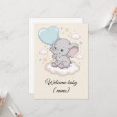 Aangepaste babyshower-uitnodigingskaart Schattige  Kaart (Voorkant / Achterkant in situ)