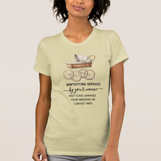 Aangepaste babysitdiensten t-shirt (Voorkant)