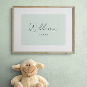 Aangepaste babyspeelkleurnurserie decor pastelgroe poster