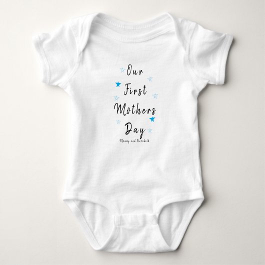 Aangepaste Babysuit Blue star | 1e moederdag Romper (Voorkant)