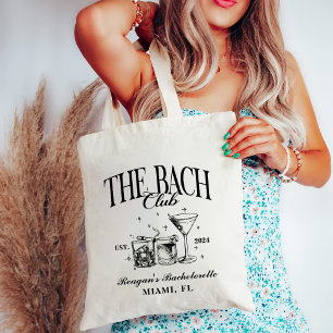 Aangepaste Bach Club vrijgezellenfeest Retro Cockt Tote Bag