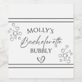 Aangepaste Bachelorette Bubbly Wijn Etiket (Enkel label)