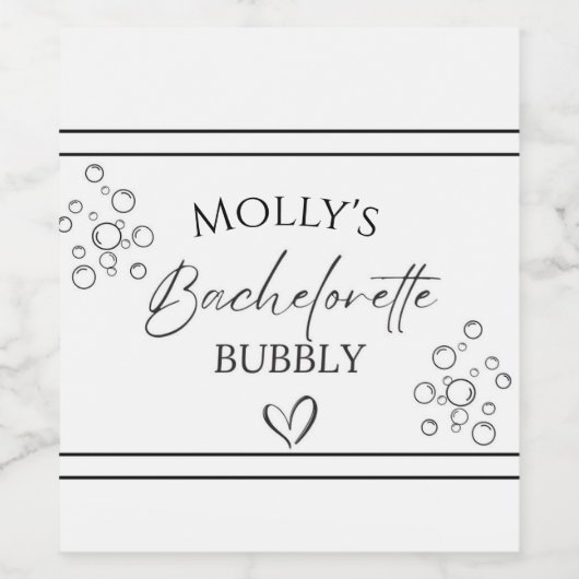 Aangepaste Bachelorette Bubbly Wijn Etiket (Enkel label)