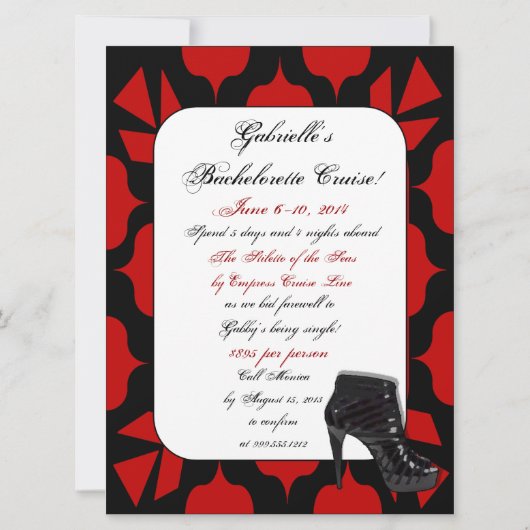 Aangepaste Bachelorette Cruise Weekend-uitnodiging Kaart (Voorkant)