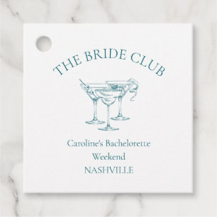 Aangepaste Bachelorette-feestcocktail Social Club Bedankjes Labels