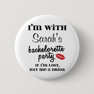 Aangepaste Bachelorette Party koopt me een Drink Ronde Button 5,7 Cm