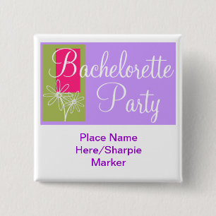 Aangepaste bachelorette party Square Pin Vierkante Button 5,1 Cm