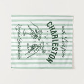 Aangepaste Bachelorette Pastel Stripes Martini Che Wandkleed (Voorkant (horizontaal))