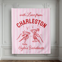 Aangepaste Bachelorette Pastel Stripes Martini Che