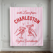 Aangepaste Bachelorette Pastel Stripes Martini Che