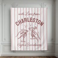 Aangepaste Bachelorette Pastel Stripes Martini Che