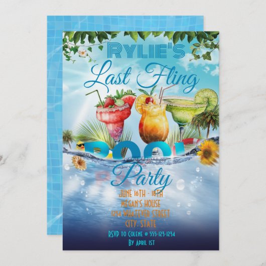 Aangepaste Bachelorette Pool Kaart (Voorkant / Achterkant)