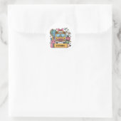 Aangepaste Back-to-School Bus - Personaliseer Ronde Sticker (Tas)