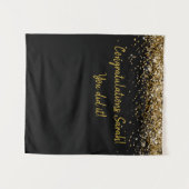 Aangepaste backdrop GraduPartij Foto Booth Gold Wandkleed (Voorkant (horizontaal))