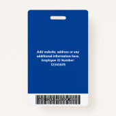 Aangepaste badge - Logo, foto, naam en streepjesco (Achterkant)