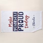 Aangepaste badhanddoek "Make Yourself Proud" (Voorkant)