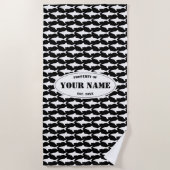 Aangepaste badhanddoek met een groot wit haaienpat (Voorkant)