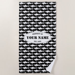 Aangepaste badhanddoek met een groot wit haaienpat