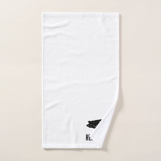 Aangepaste badhanddoek set met  varkenssilhouet bad handdoek (Handdoek)