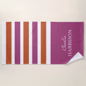 Aangepaste badhanddoek voor Stripes Pattern (Voorkant)