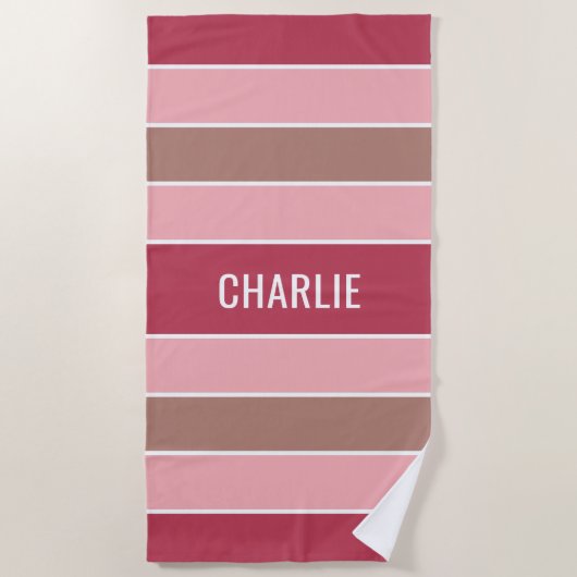 Aangepaste badhanddoek voor Stripes Pattern (Voorkant)