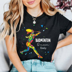 Aangepaste Badminton Koningin Levendig Abstracte S Tri-Blend Shirt