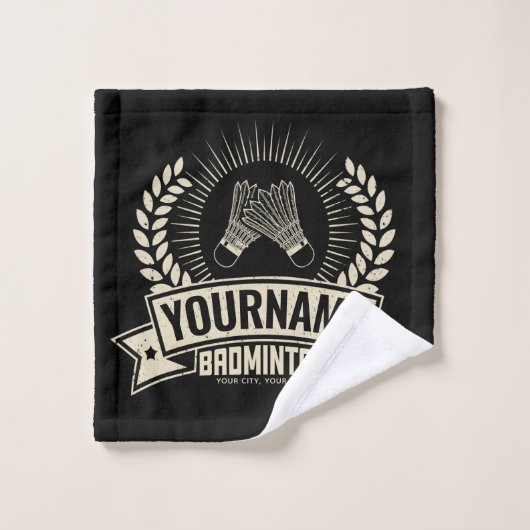 Aangepaste Badminton Player Name Racquet Sports Bad Handdoek (Wasdoekje)