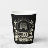 Aangepaste Badminton Player Name Racquet Sports Papieren Bekers (Voorkant)
