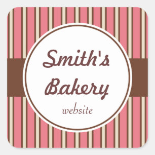 Aangepaste Bakery Stripes Stickers