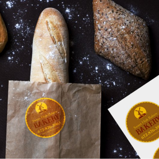 Aangepaste bakkerij bewerkbare label Sticker