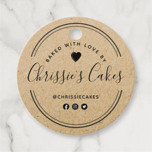 Aangepaste bakkerij kraft belettering bedankjes labels