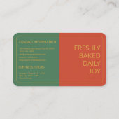 Aangepaste Bakkerij Terracotta, Groen, Mosterdgeel Visitekaartje (Achterkant)