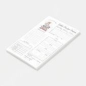 Aangepaste bakkerijbestellingsformulieren na de in post-it® notes (Schuin)