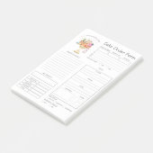 Aangepaste bakkerijbestellingsformulieren na de in post-it® notes (Schuin)