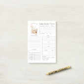 Aangepaste bakkerijbestellingsformulieren na de in post-it® notes (Op bureau)
