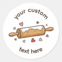 Aangepaste bakkerijlabelsticker | Deegroller Bakke