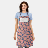 Aangepaste bakkernaam Blauw en Roze Lotus Chef of  Schort (Gedragen)