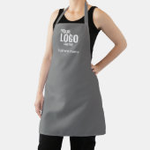 Aangepaste bakkernaam Eenvoudig roze + grijze Chef Schort (Insitu)