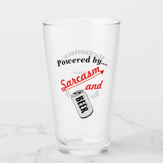 Aangepaste balk of balk met Sarcasm en Bier Glas (Voorkant)