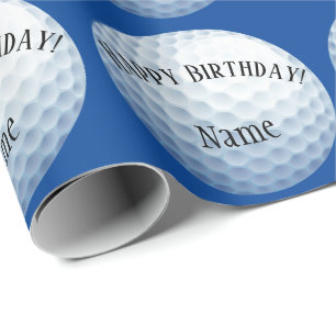 Aangepaste Baller Golf Name Happy Birthday Cadeaupapier