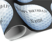 Aangepaste Baller Golf Name Happy Birthday Cadeaupapier (Rol Hoek)